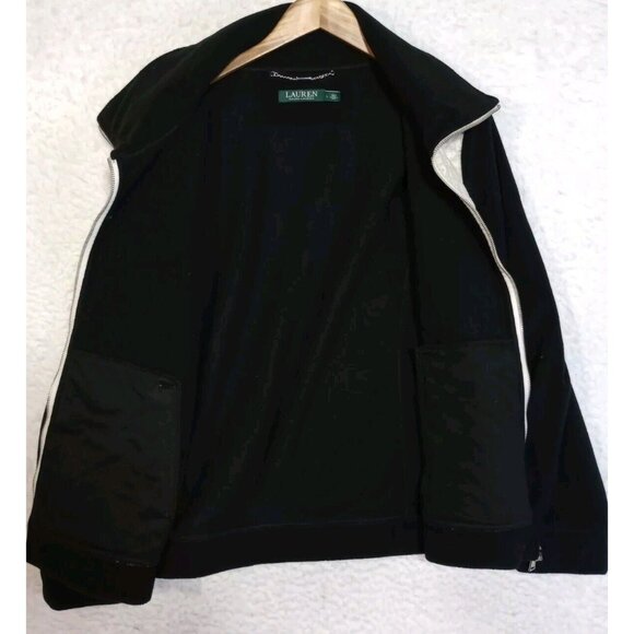 Lauren Ralph Lauren Women's Diamond Quilted Fleece Jacket Full Zip Size Large - Picture 9 of 12